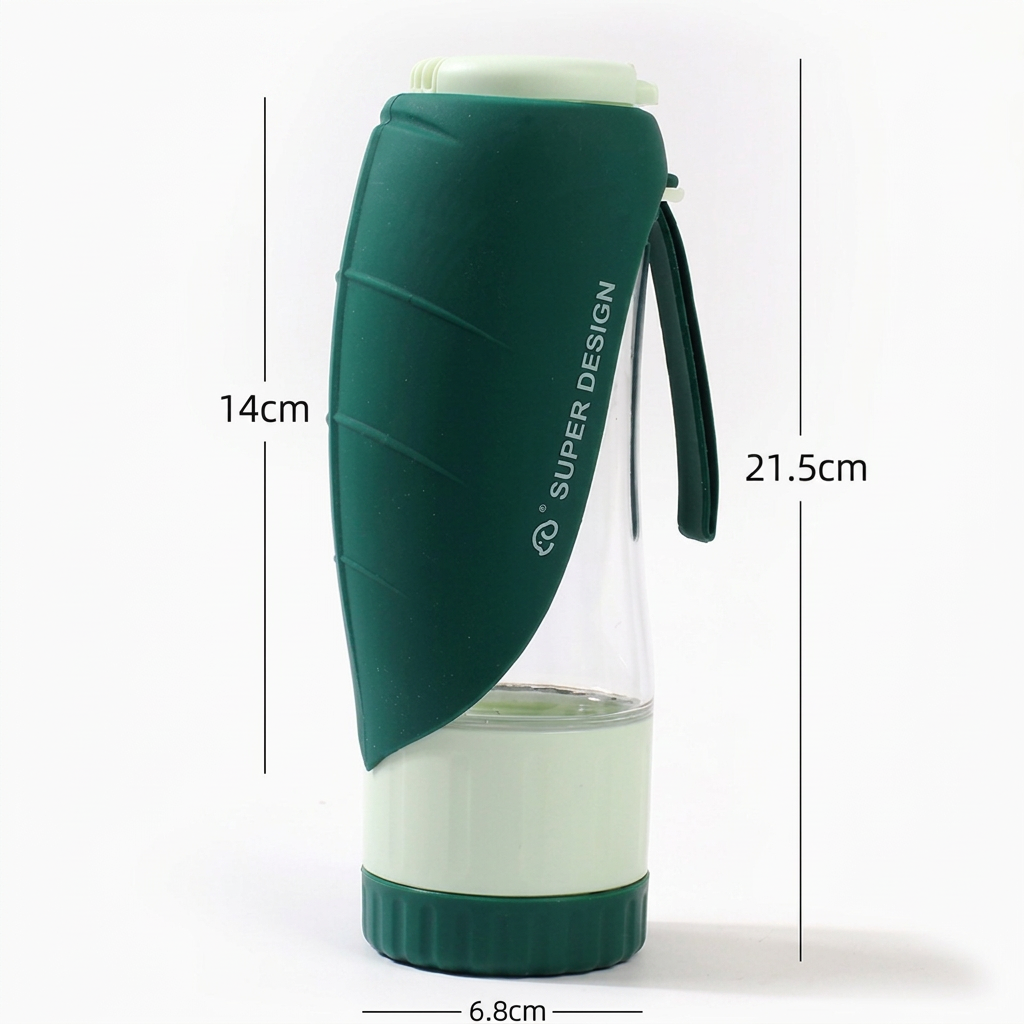 2-in-1 Portable Water Bottle & Food Bowl – Foldable, Leakproof Travel Dispenser for Pets