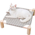 Pozico Cat/Dog Bed Hammock, Elevated Wooden with Cotton Fabric