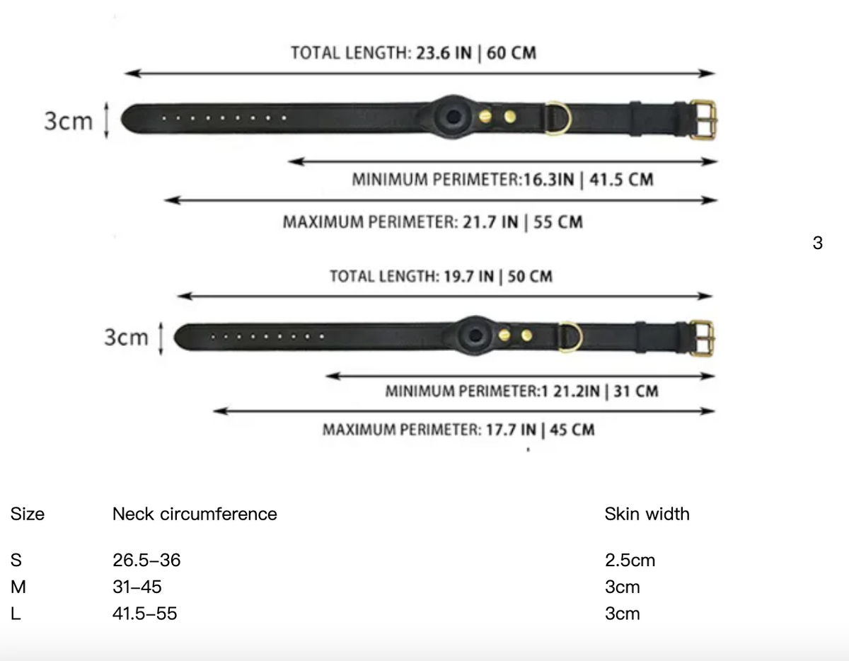 Leather Dog Collar with Location Tracker