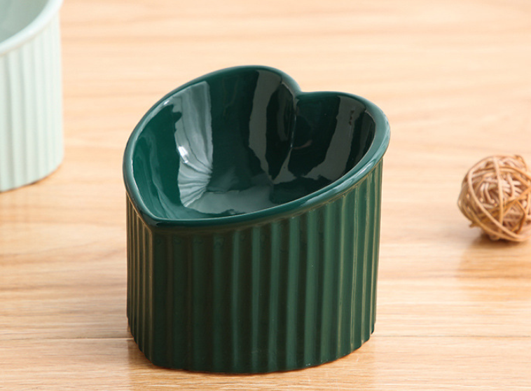 Ceramic Pet Bowl with Slanted Design