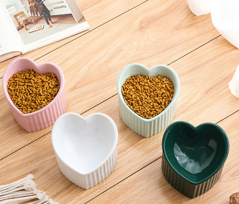 Ceramic Pet Bowl with Slanted Design