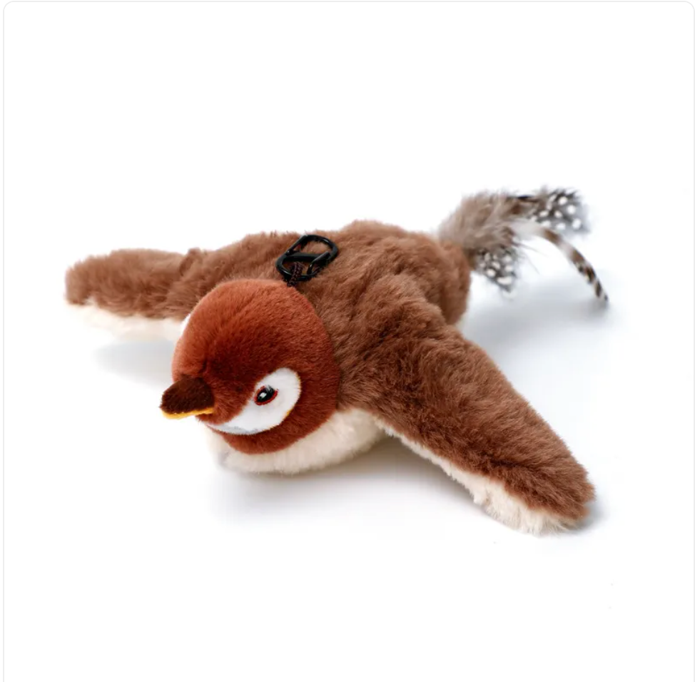 Interactive Plush Cat Toy - Sound & Motion Jumping Fish or Flapping Bird
